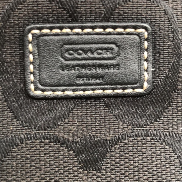 Coach Black Leather and Logo Print Fabric Wristlet bag with tag - Picture 5 of 16
